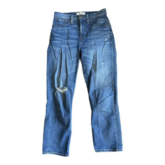 Madewell Denim - Madewell Classic Straight High Rise Jean Size 25 Distressed Jeans